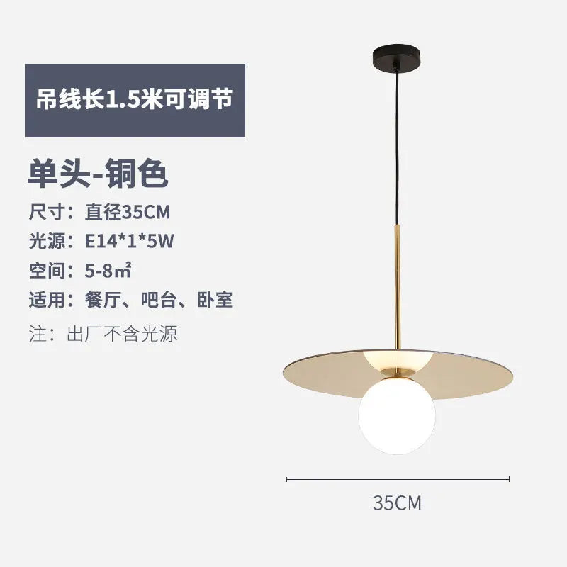 suspension modernes en verre led pour bar restaurant nordique