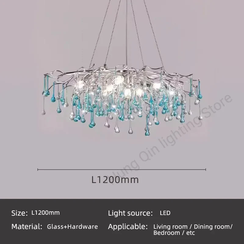 lustre moderne en verre bicolore style postmoderne avec led