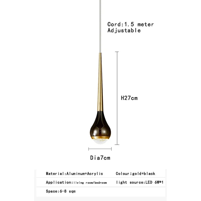 Lamp Minimalist Design Modern Pendant Light, LED Pendant Lighting For Bedroom Living Room Bathroom, Restaurant Single Hanging