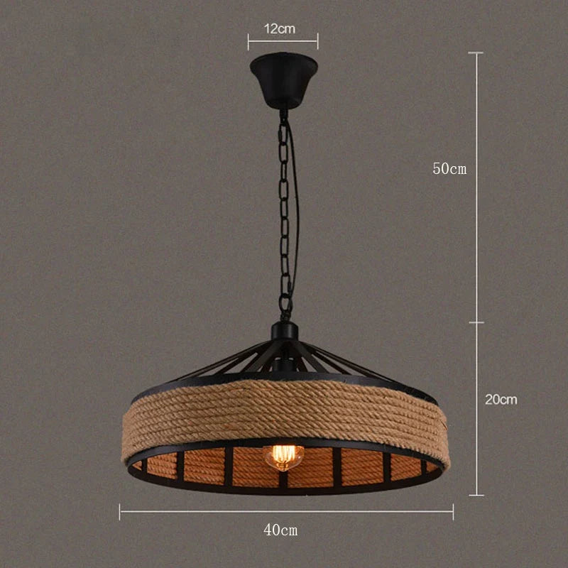 suspension rétro en corde de chanvre pour décoration intérieure