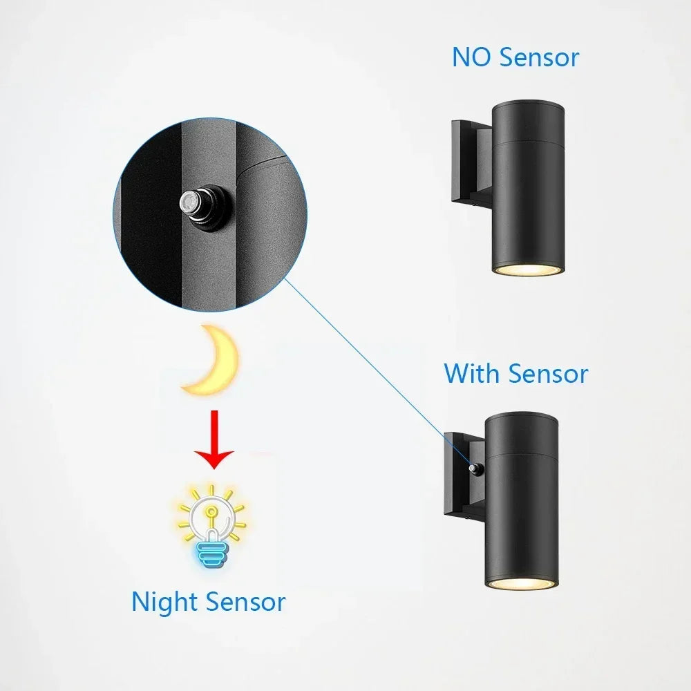applique murale led imperméable avec capteur pour intérieur et extérieur
