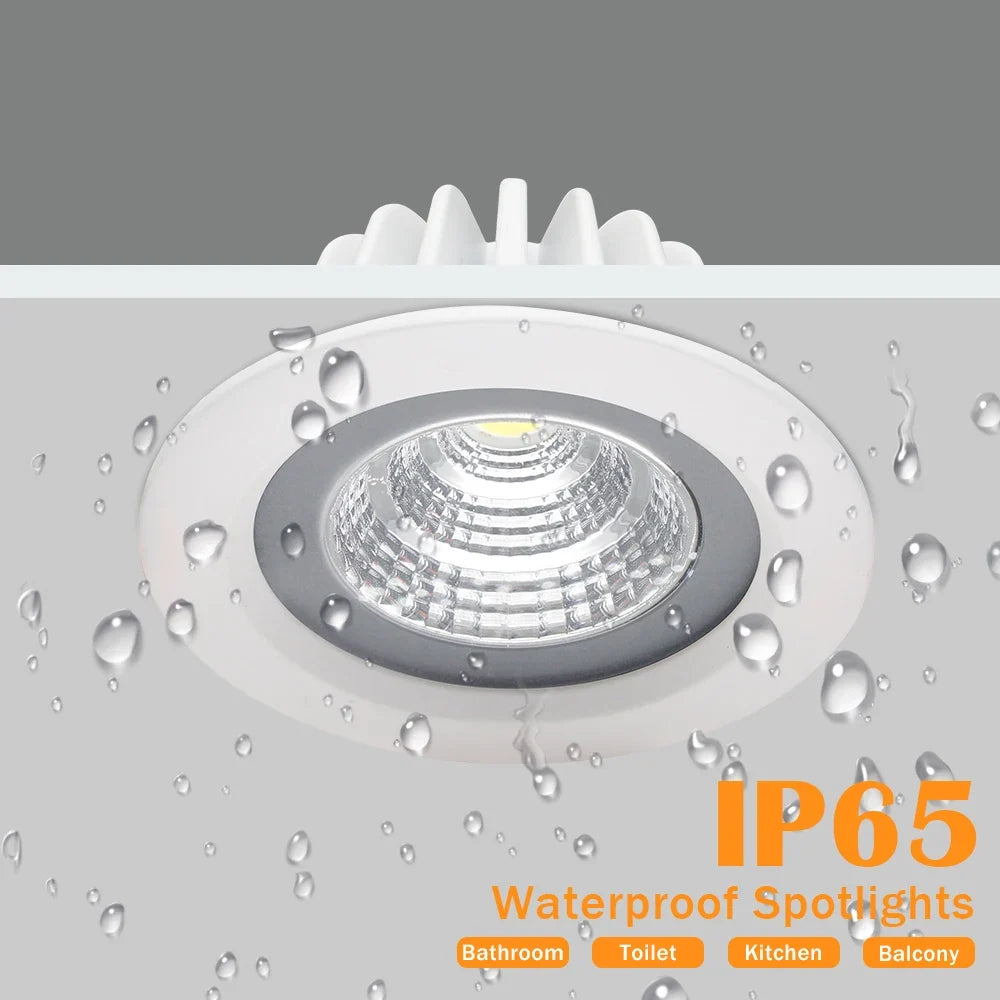 Spot IP65 LED étanche Downlight encastré salle de bain Anti-buée cuisine salle de douche hôtel salle de douche éclairage