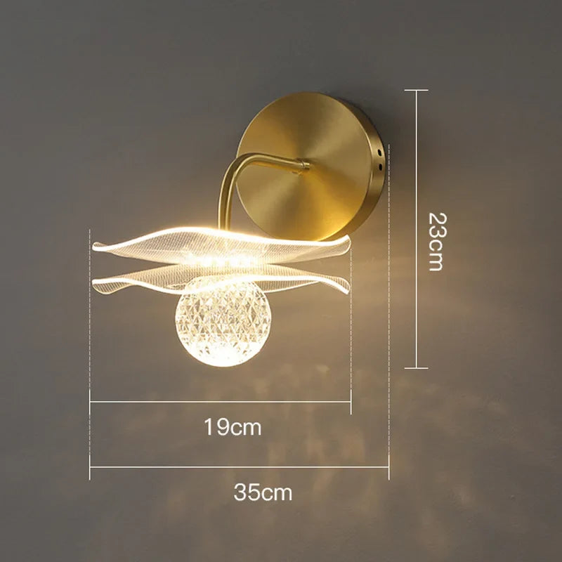 Modern Led personalized decoration lotus leaf garden wall lamp, bedside bedroom, living room, staircase, corridor, kitchen backg