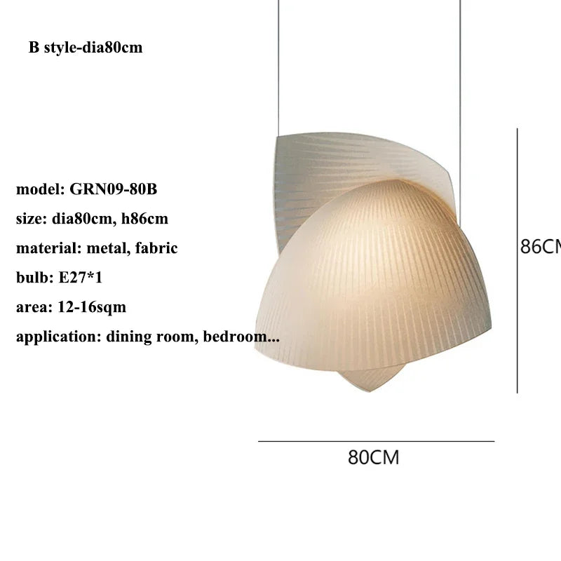 Japonais Wabi Sabi tissu concepteur suspension LED lumières salon salle à manger lustres éclairage décor à la maison lampes suspendues luminaires