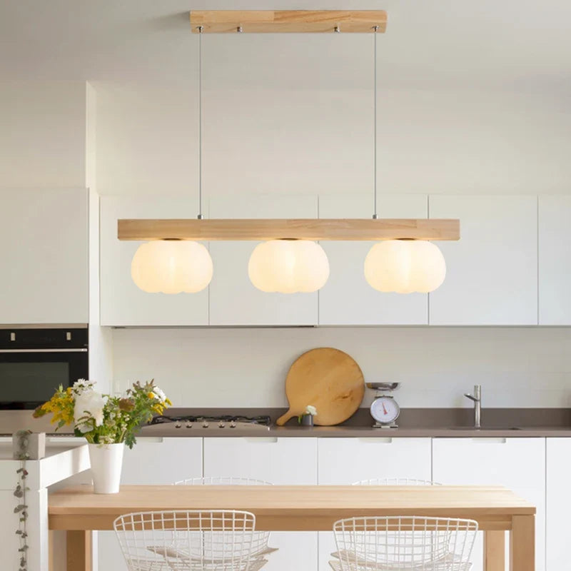 suspension moderne en bois naturel lustre en forme de coton