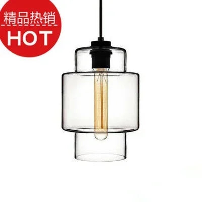 lustre suspendu moderne en verre transparent design élégant