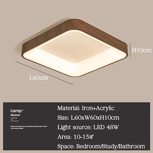 plafonniers led imitation bois éclairage rond rectangle carré
