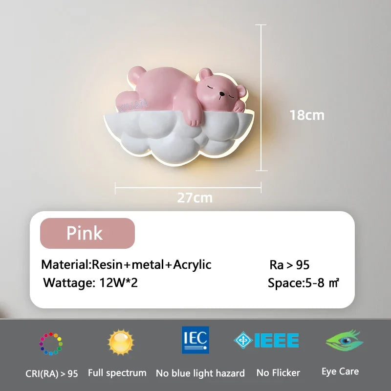 applique murale ours polaire lumineuse pour enfants avec télécommande