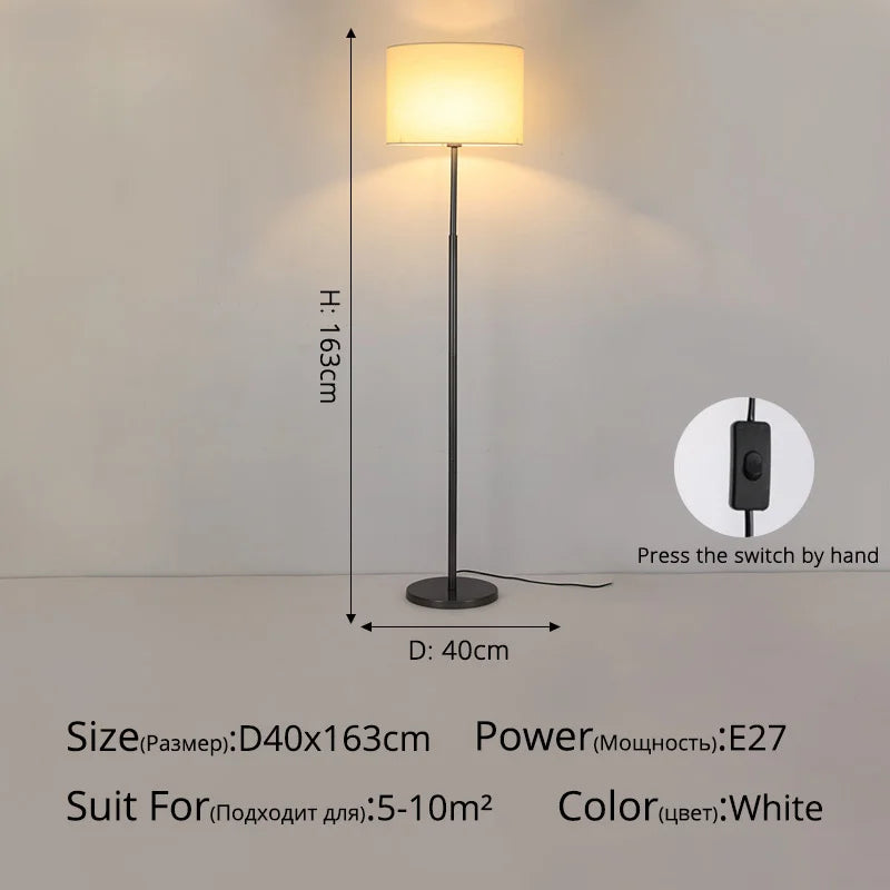 lampe de sol minimaliste de luxe avec table verticale réglable