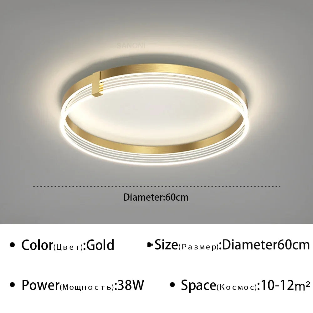 plafonnier led moderne design circulaire en acrylique pour divers espaces