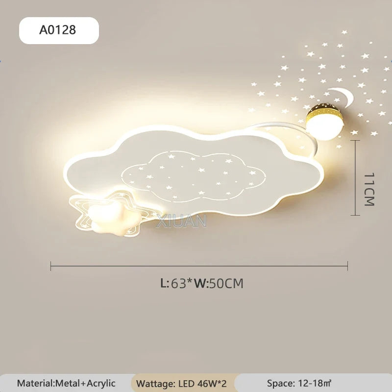 Luxury Minimalist Living Room LED Ceiling Light Starry Sky Projection Metal Cloud Ceiling Lamp For Bedroom Dining Table Home