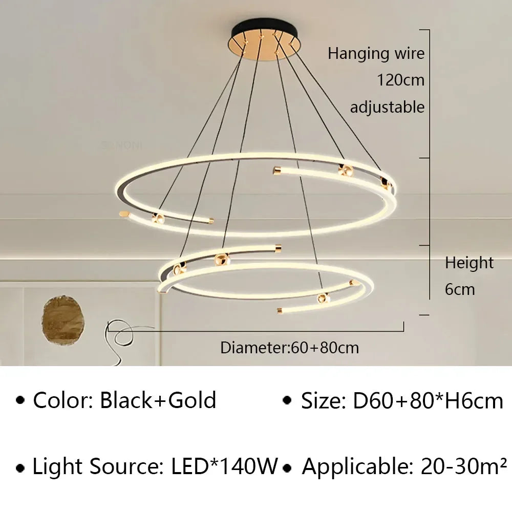 suspension led moderne pour décoration intérieure élégante