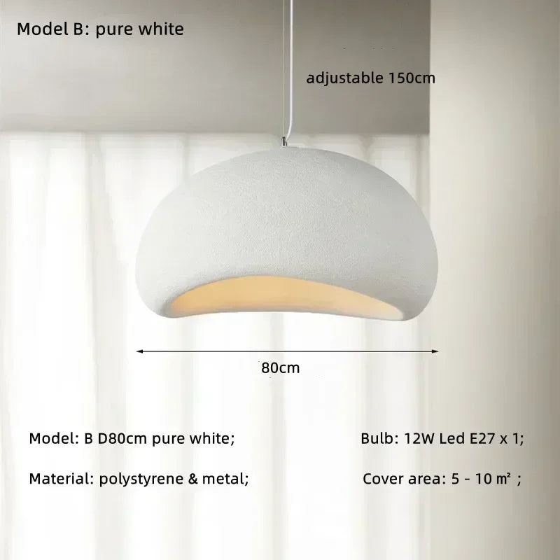 Japanese Pendant Light Resin Suspension Ceiling Chandelier Hanging Lamp for Living Dining Room Kitchen Loft Staircase
