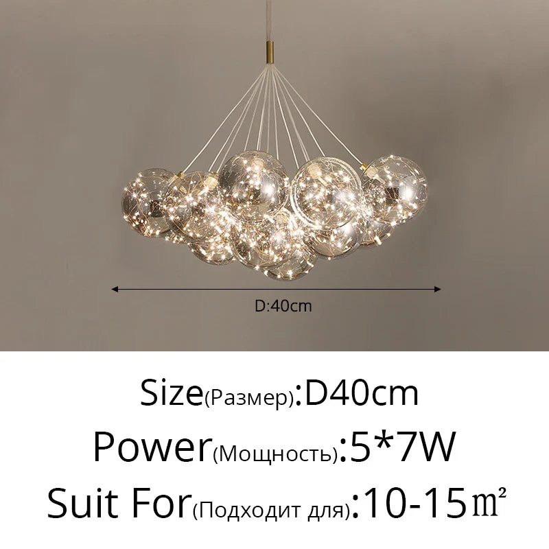 lustre en verre design créatif éclairage intérieur élégant led