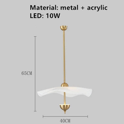suspension en métal doré design lotus style art déco