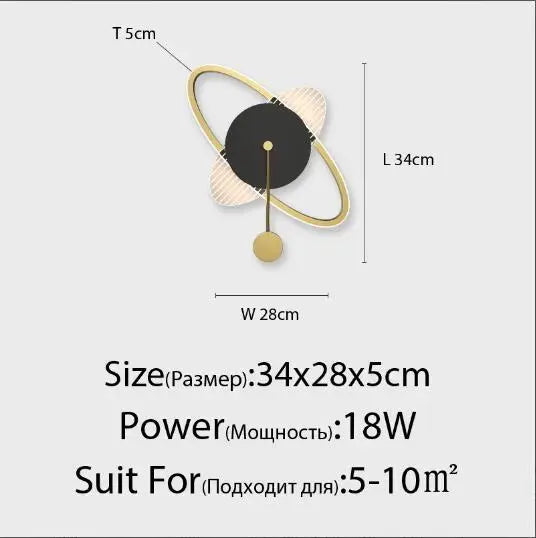 applique murale led ronde moderne décorative pour intérieur