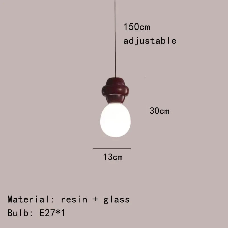 suspension en résine et verre avec fil réglable