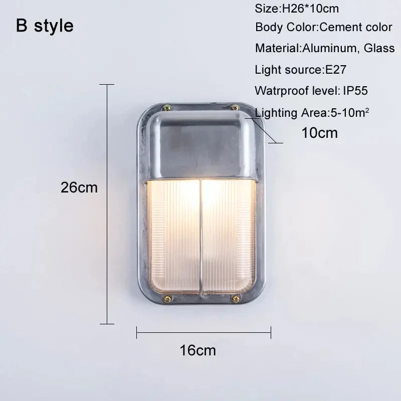 applique murale led rétro imperméable en aluminium idéale pour extérieur et intérieur