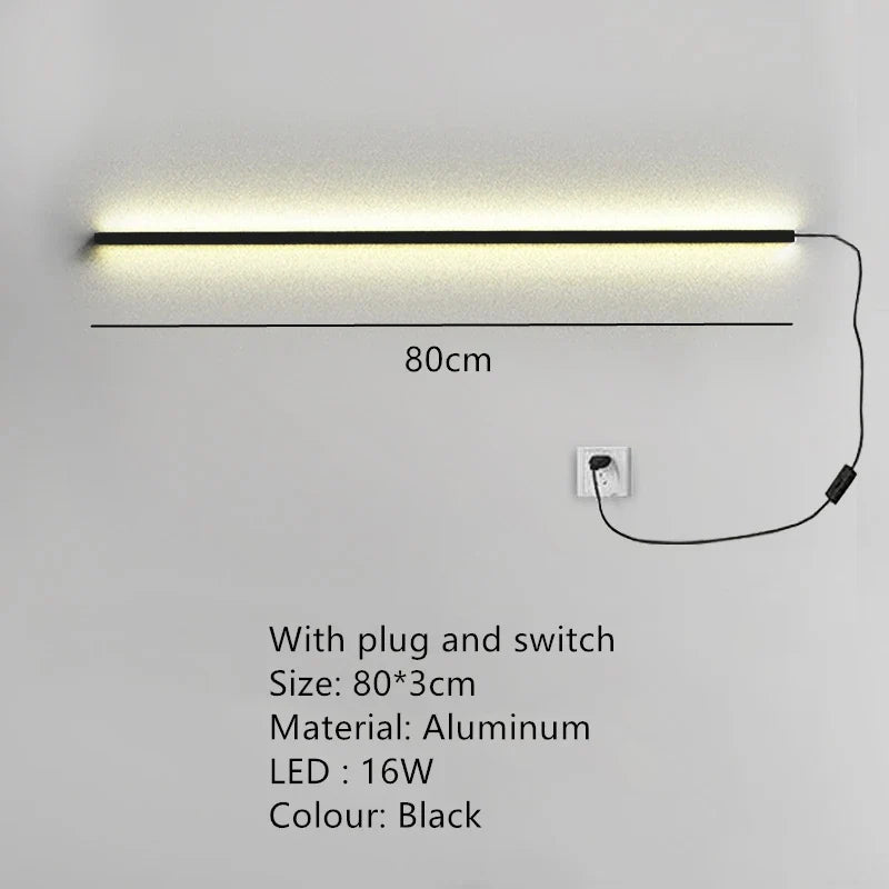 applique murale led moderne avec interrupteur à intensité variable