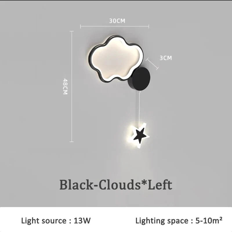 applique murale nuage et lune pour chambre d'enfant