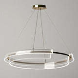 lustre led de luxe simple anneau dimmable pour maison hôtel