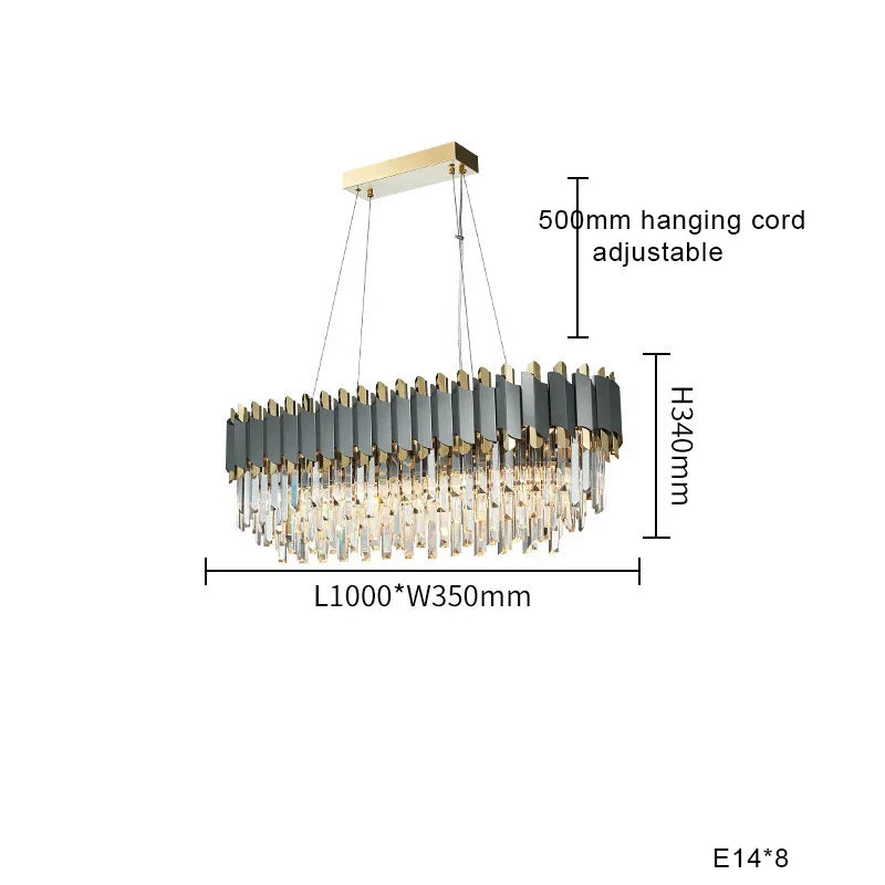 plafonnier led suspendu en cristal design moderne idéal pour table à manger