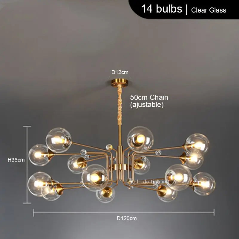 lustre led moderne 10 globes luminaire décoratif