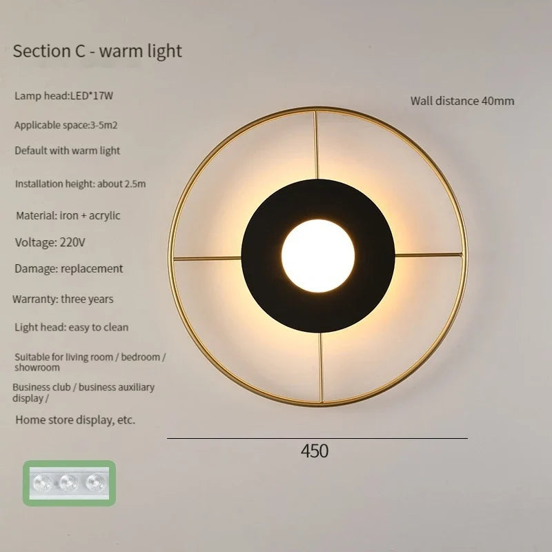 applique murale led moderne pour hôtel et éclairage domestique