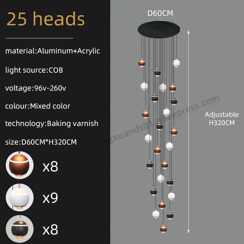 lustre créatif pour éclairage minimaliste et moderne