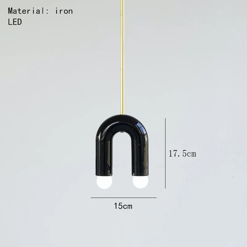 lustre arc-en-ciel métallique fil art déco suspendu réglable