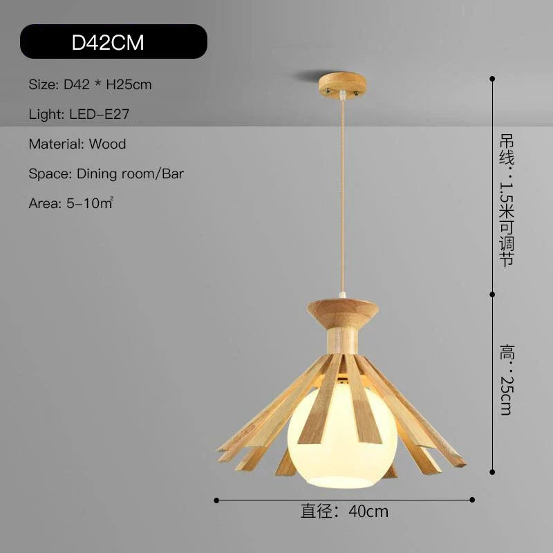 suspension nordique à led en bois pour décoration intérieur 2024