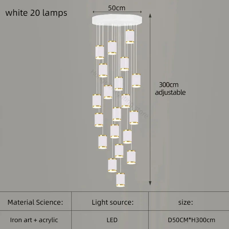 lustre moderne led pour escalier et intérieur contemporain