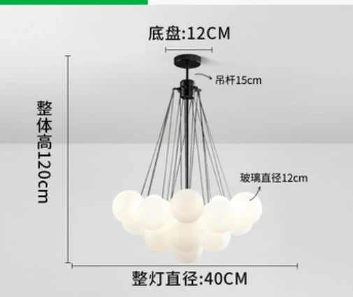 lustre boule de verre moderne led suspension nordique suspendu