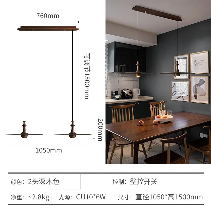 suspension soucoupe volante en bois design minimaliste pour intérieur