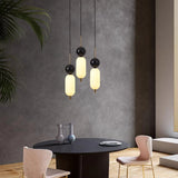 suspension LED style 	 en acrylique et marbre naturel