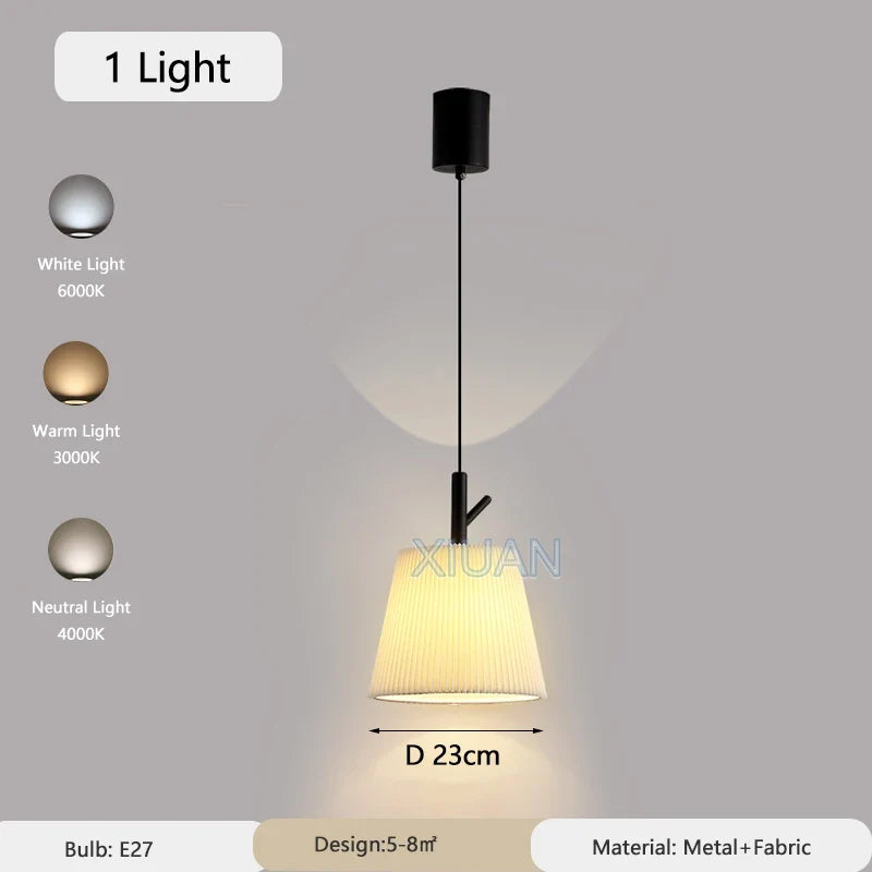 lustre en tissu plissé pour décoration intérieure moderne