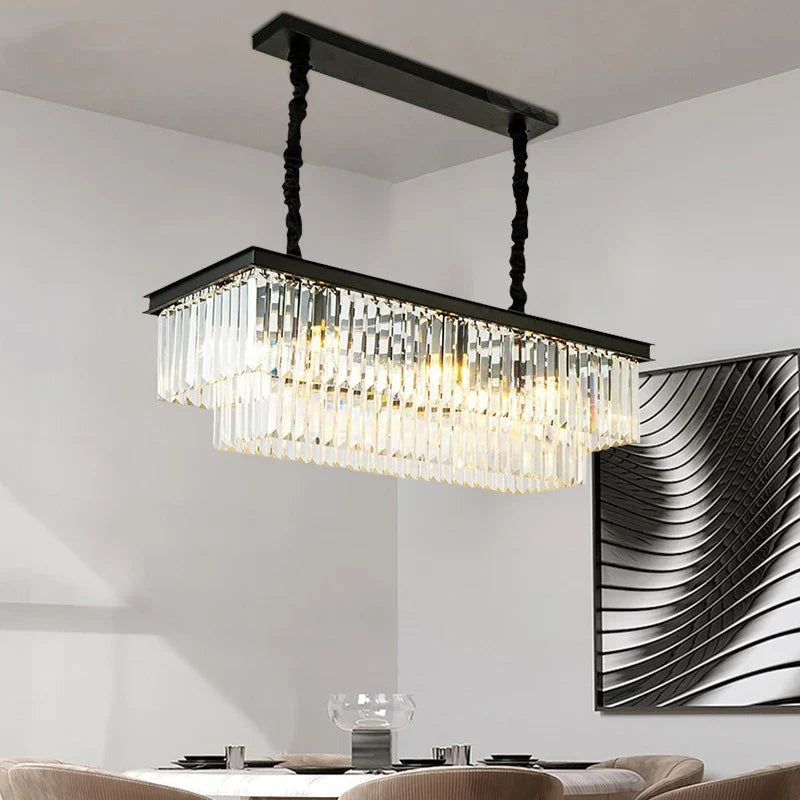 lustre moderne double couches en led pour décoration élégante