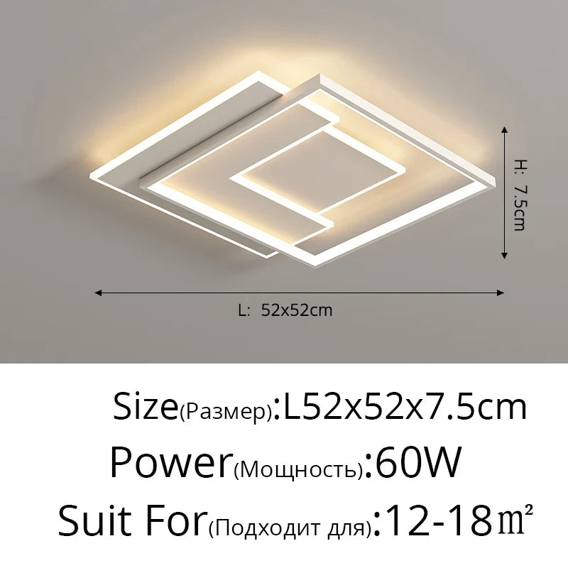 plafonnier led minimaliste géométrique rectangulaire et rond