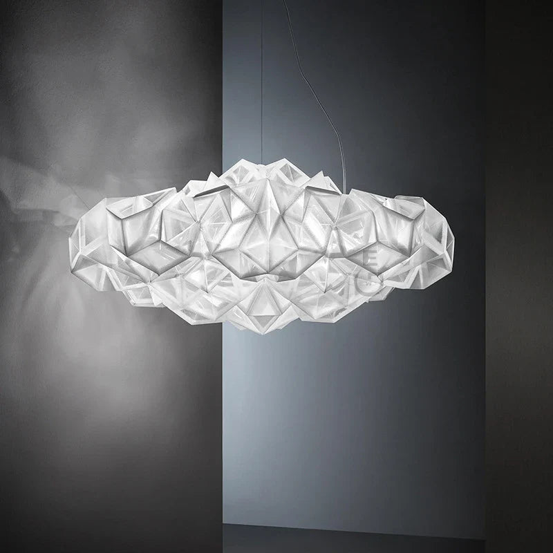 suspension lumière acrylique nuage diamant moderne led personnalisé