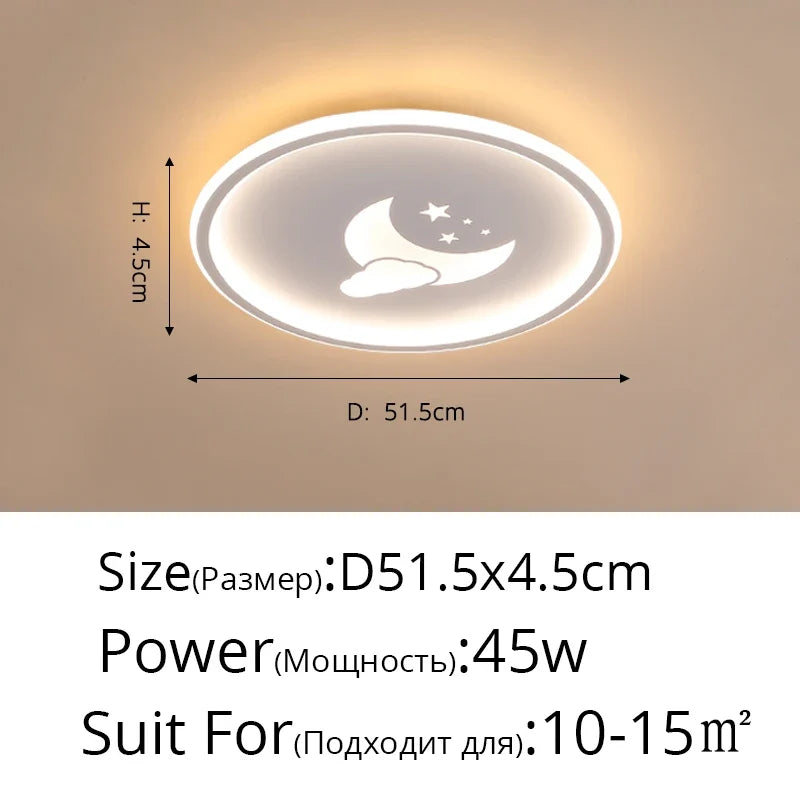 plafonnier led nordique dessin animé lune nuage créatif pour enfants