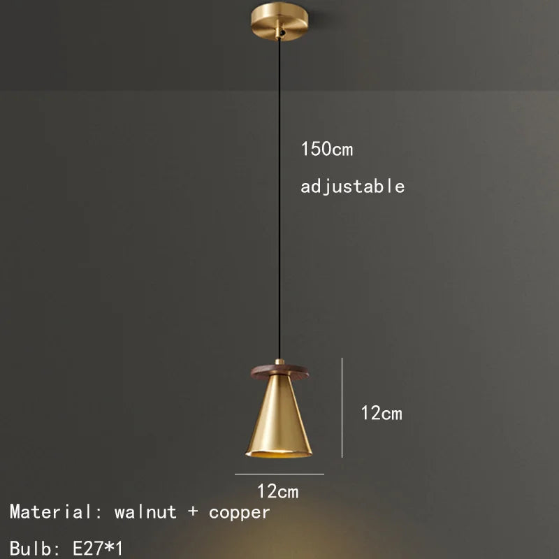 suspension moderne en cuivre noir et or pour intérieur