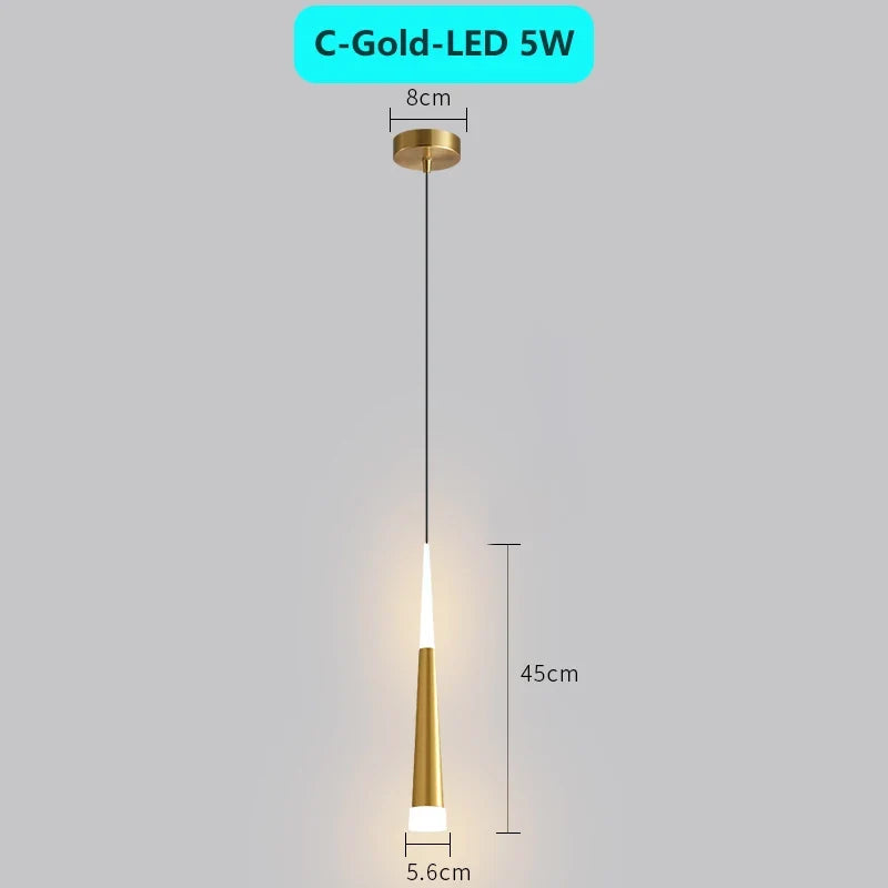 suspension moderne à tube long en led pour décoration intérieure luxe