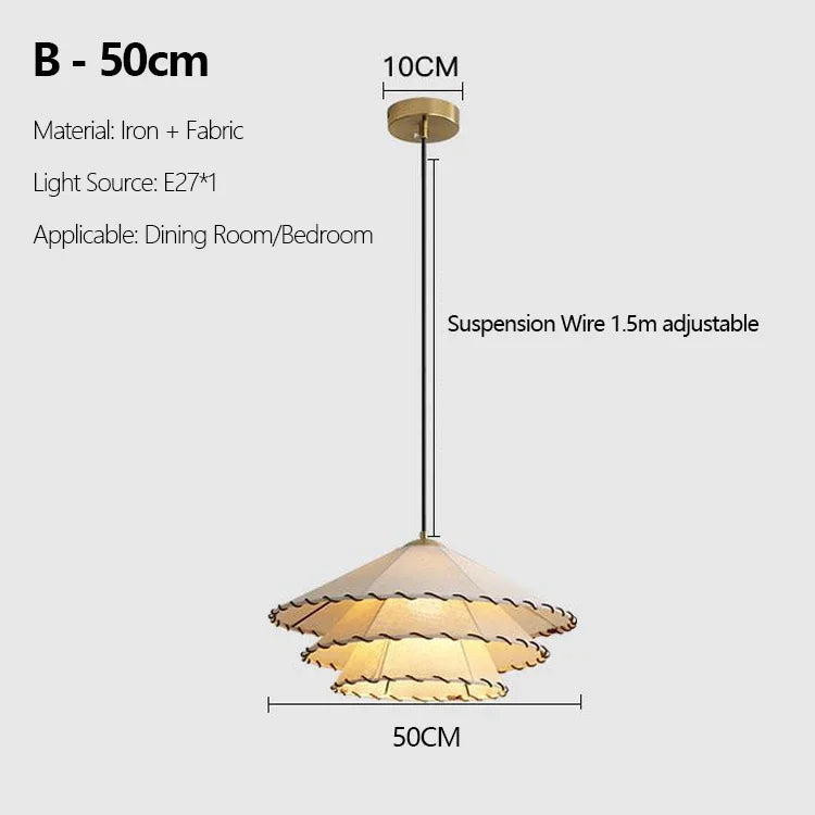 lustre en tissu nordique design chapeau de paille décoratif