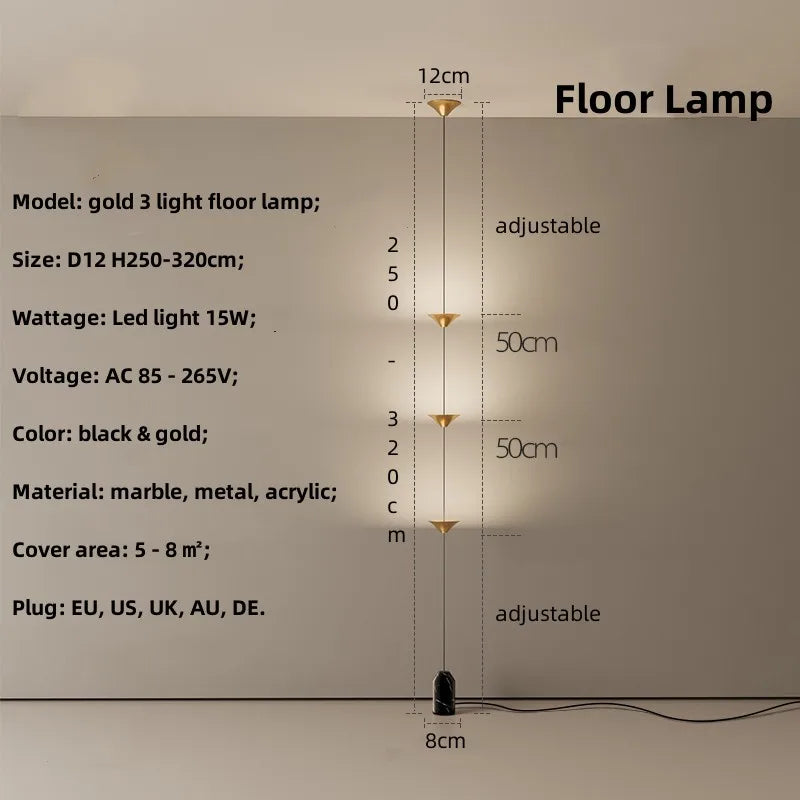 Minimalisme nordique chevet lampadaire Led moderne Simple réglable en métal lampadaire marbre canapé décor éclairage Led Luminaria