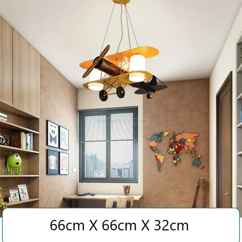 suspension led pour enfants en forme d'avion nordique moderne