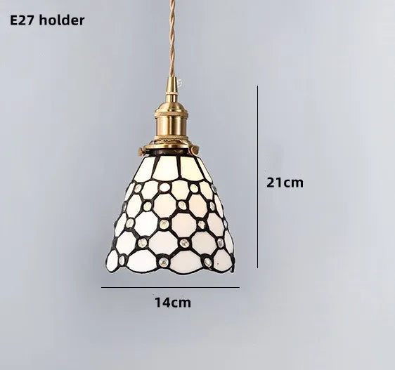 suspension nordique en verre teinté et cuivre élégant
