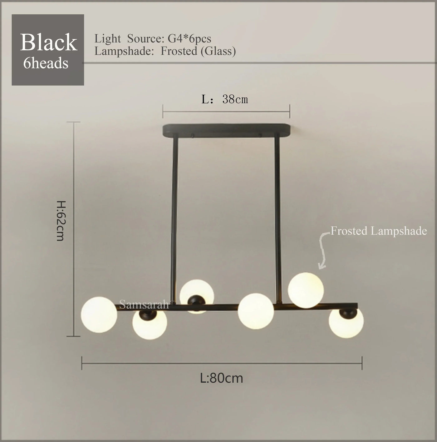 2024Modern LED Chandelier Black and Gold Long Glass Ball Chandeliers for Living Room Dinning Room Lustre,Samsarah Lighting