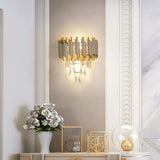 applique murale led en cristal et acier inoxydable pour intérieur moderne