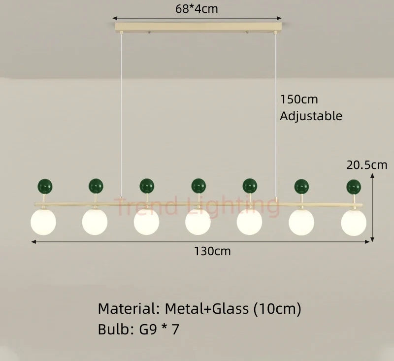 suspension moderne en verre avec anneau métallique dynamique