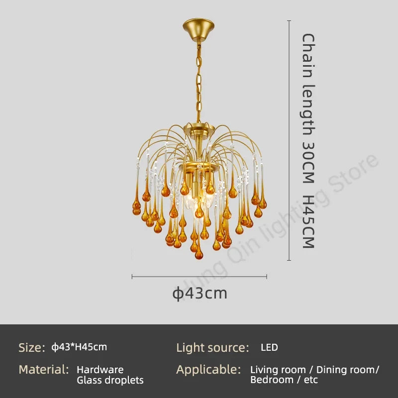 lustre suspendu rétro en verre marron élégant et moderne